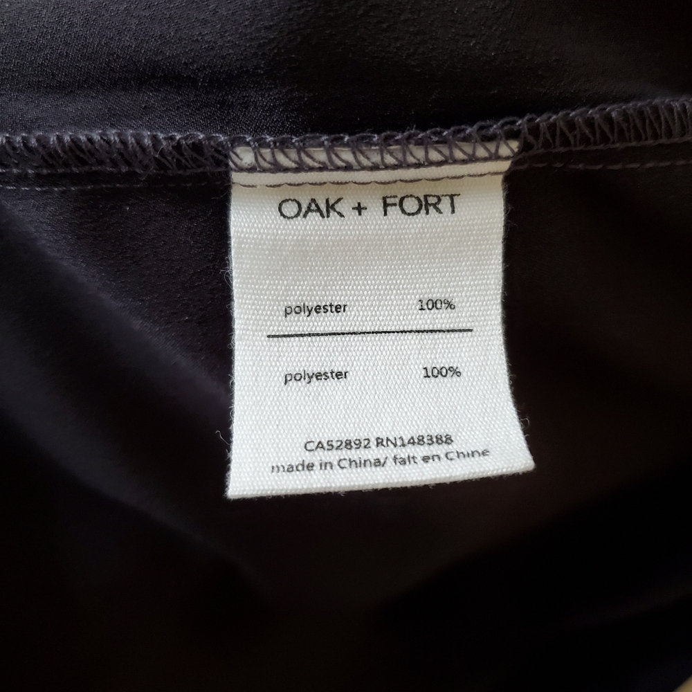 OAK+FORT Shirt Dress Soft Sheen Satin Black Pointy Collar S - Picture 11 of 15